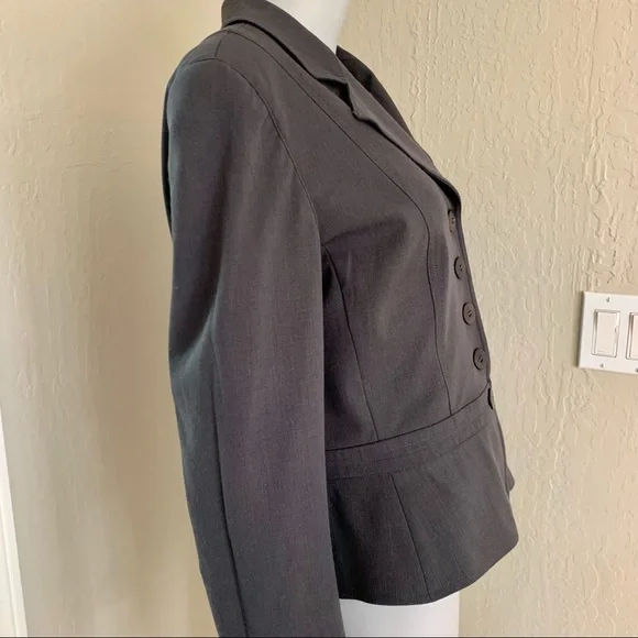 GIORGIO ARMANI Le Collezioni Wool Stretch 5 Button Blazer Jacket Grey Career 10 - Picture 9 of 15